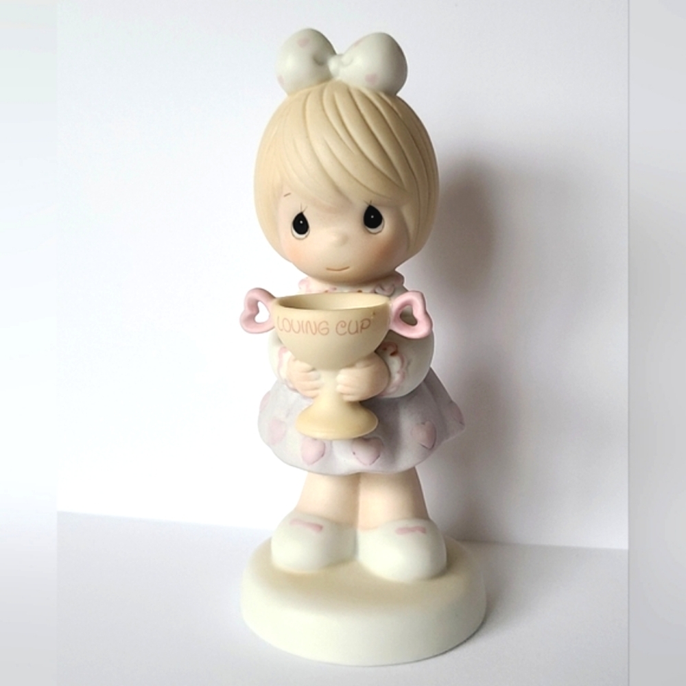 Vintage 80s Precious Moments Girl Number One Collectible Porcelain Figurine